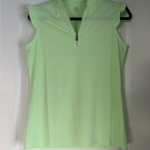 Tail Light Green Short Sleeve Top Golf Ruffle Sleeve Lime